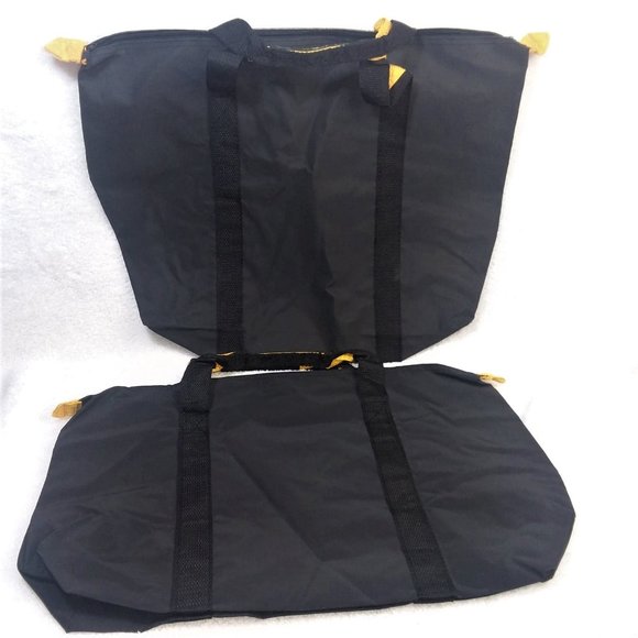 Bill Blass Two Black and Yellow Tote Bag Set with Outer Front Pocket - Picture 3 of 10